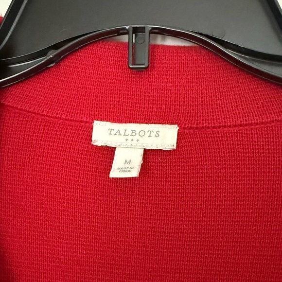 Talbots Notch Collar Knit Sweater Blazer RED Women’s M Academic, Career, Festive - Picture 7 of 10